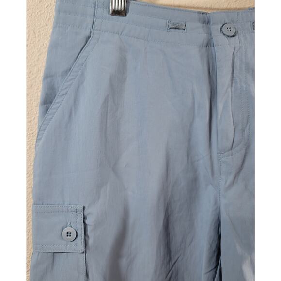Weatherproof Light Blue Flat Front Cargo Shorts 10 Lightweight Side Pocket Soft - Picture 5 of 5